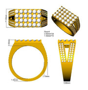 Luxury Diamond Signet Ring in 10K/14K gold and platinum with certified lab-grown or natural diamonds