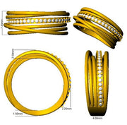 Stunning Triple Band Design Fancy Ring in 10K/14K gold and platinum with certified lab-grown or natural diamonds
