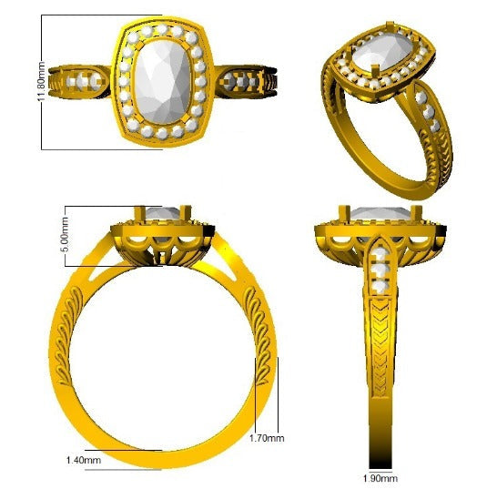 Diamond ktamforb Blue Sapphire Ring in 10K/14K gold and platinum with certified lab-grown or natural diamonds