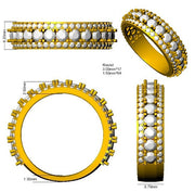 Diamond Half Eternity Ring in 10K/14K gold and platinum with certified lab-grown or natural diamonds