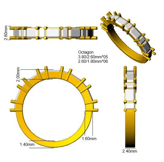 Diamond Half Eternity Ring in 10K/14K gold and platinum with certified lab-grown or natural diamonds