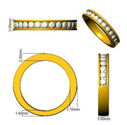Pink Sapphire Half Eternity Ring with Round Diamond Channel Setting in 10K/14K gold and platinum with certified lab-grown or natural diamonds