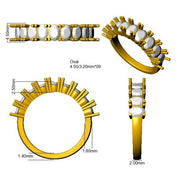 Diamond Half Eternity Ring in 10K/14K gold and platinum with certified lab-grown or natural diamonds