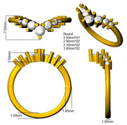 Elegant Diamond Wishbone Ring in 10K/14K gold and platinum with certified lab-grown or natural diamonds