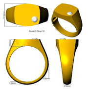 Luxury Diamond Signet Ring in 10K/14K gold and platinum with certified lab-grown or natural diamonds