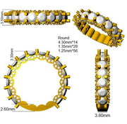 Diamond Half Eternity Ring in 10K/14K gold and platinum with certified lab-grown or natural diamonds