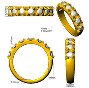 Diamond Half Eternity Ring in 10K/14K gold and platinum with certified lab-grown or natural diamonds