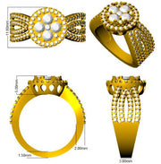 Round Cluster Halo Diamond Ring 1.25ct in 10K/14K gold and platinum with certified lab-grown or natural diamonds