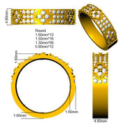 Diamond Half Eternity Ring in 10K/14K gold and platinum with certified lab-grown or natural diamonds