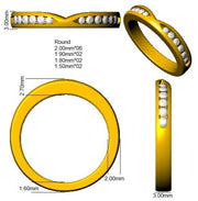 Diamond Half Eternity Ring in 10K/14K gold and platinum with certified lab-grown or natural diamonds