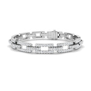 Luxury Natural Round Cut Diamond Paperclip Link Bracelet with Box Clasp in 10K/14K gold and platinum with certified lab-grown or natural diamonds