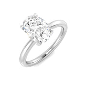 Elegant Oval Diamond Solitaire Engagement Ring in 10K/14K gold and platinum with certified lab-grown or natural diamonds