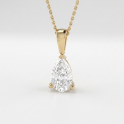 Pear Shape Lab Grown Diamond Solitaire Pendant in 10K/14K gold and platinum with certified lab-grown or natural diamonds