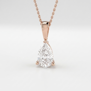 Pear Shape Lab Grown Diamond Solitaire Pendant in 10K/14K gold and platinum with certified lab-grown or natural diamonds