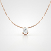 Lab Grown Pear Diamond Solitaire Necklace in 10K/14K gold and platinum with certified lab-grown or natural diamonds