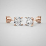 Stud Earrings with Round Brilliant Cut Diamonds - DE/VVS - Gold & in 10K/14K gold and platinum with certified lab-grown or natural diamonds