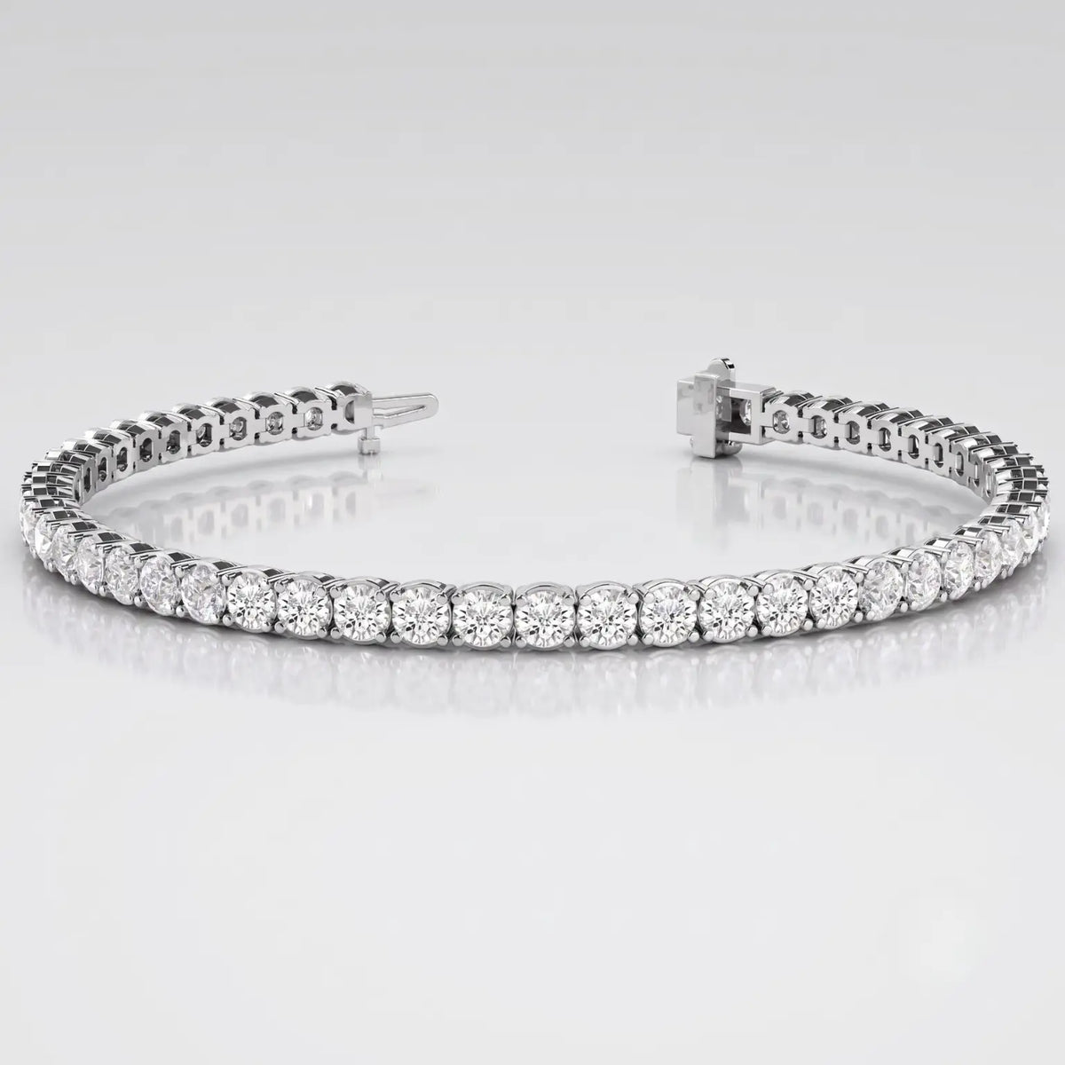 Prong Set Lab Grown Diamond Tennis Bracelet in 10K/14K gold and platinum with certified lab-grown or natural diamonds