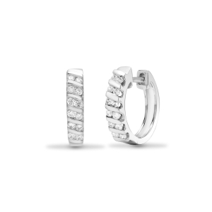 Kandace Natural Yellow Gold Bar Set Diamond Earrings