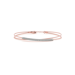 Sherrilynn Natural Rose Gold Prong Set Diamond Bangle Bracelet