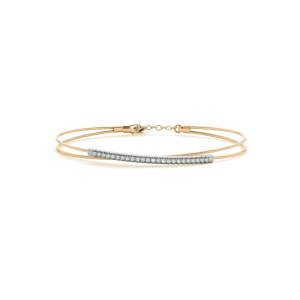 Sherrilynn Natural Yellow Gold Prong Set Diamond Bangle Bracelet