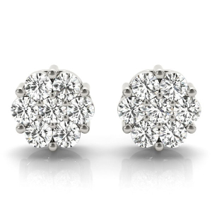 Fairamay 0.25 - 0.50 Carat Natural Claw Set  Cluster Diamond Earrings
