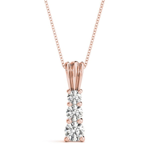 Thanet Lab-Created Diamond Rose Gold 4 Prong Journey Pendant Necklace