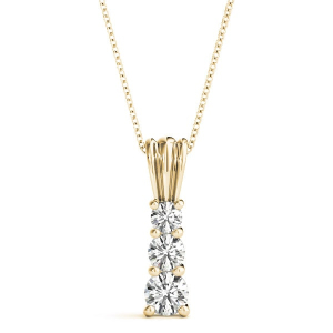 Thanet Lab-Created Diamond Yellow Gold 4 Prong Journey Pendant Necklace