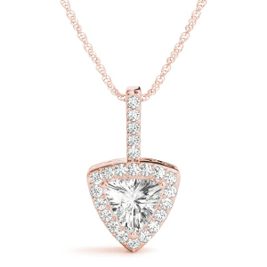 Theora Natural Diamond Rose Gold 3 Prong Necklace