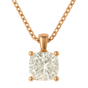 Quella Lab-Created Diamond Rose Gold 4 Prong Solitaire Pendant Necklace