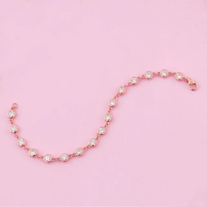 Sharlyne Lab-Created Round cut Bezel Set Diamond Tennis Bracelet
