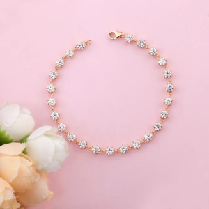 Shell Lab-Created Round cut Claw Set  Diamond Tennis Bracelet