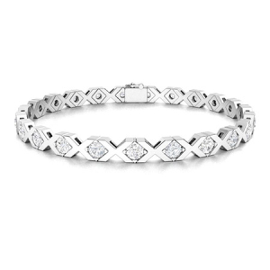 Petronel Lab-Created Round cut XO  Diamond Tennis Bracelet