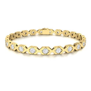 Petronel Lab-Created Yellow Gold XO Diamond Tennis Bracelet