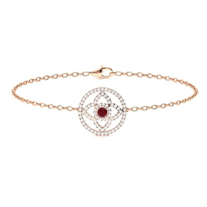 Richia Natural Ruby Rose Gold 4 Prong Gemstone Bracelet