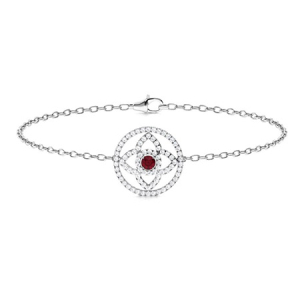 Richia Natural Ruby Round cut 4 Prong  Gemstone Bracelet