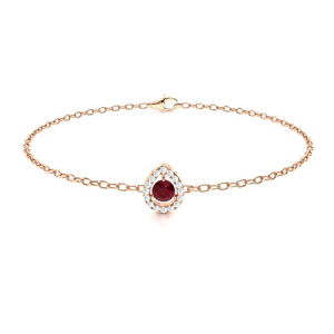 Riegan Natural Ruby Rose Gold 3 Prong Gemstone Bracelet