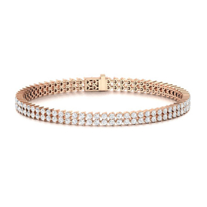 Syble Natural Diamond Rose Gold Prong Set Multi Row Tennis Bracelet