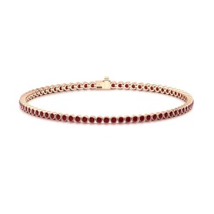 Radella Natural Ruby Rose Gold Bezel Set Gemstone Bracelet