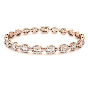 Shelly Natural Rose Gold Diamond Tennis Bracelet