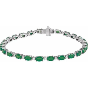 Ralana 7.90 Carat Emerald Oval cut 4 Prong  Bracelet