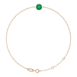 Rosalynd Emerald Rose Gold Claw Set Gemstone Bracelet