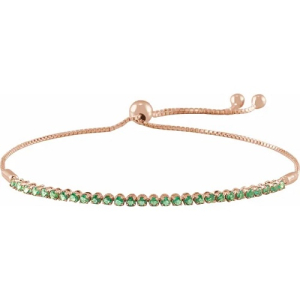 Raivyn Emerald Rose Gold 4 Prong Gemstone Bracelet