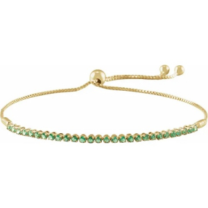 Raivyn Emerald Yellow Gold 4 Prong Gemstone Bracelet