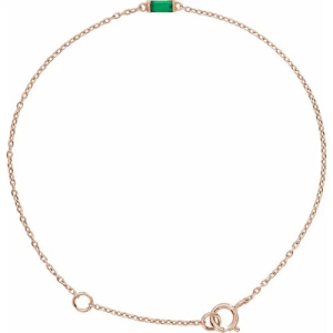Richella Emerald Rose Gold Channel Set Gemstone Bracelet