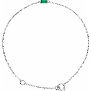 Richella 0.14 Carat Emerald Baguette cut Channel Set  Gemstone Bracelet