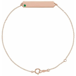 Rossa Emerald Rose Gold Bezel Set Gemstone Bracelet