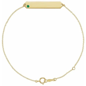 Rossa Emerald Yellow Gold Bezel Set Gemstone Bracelet