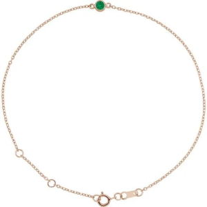 Roz Emerald Rose Gold Bezel Set Gemstone Bracelet