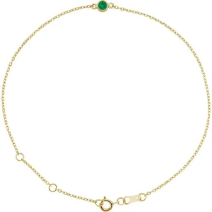 Roz Emerald Yellow Gold Bezel Set Gemstone Bracelet