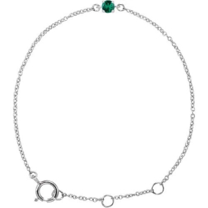 Racquel Emerald 4 Prong Gemstone Bracelet